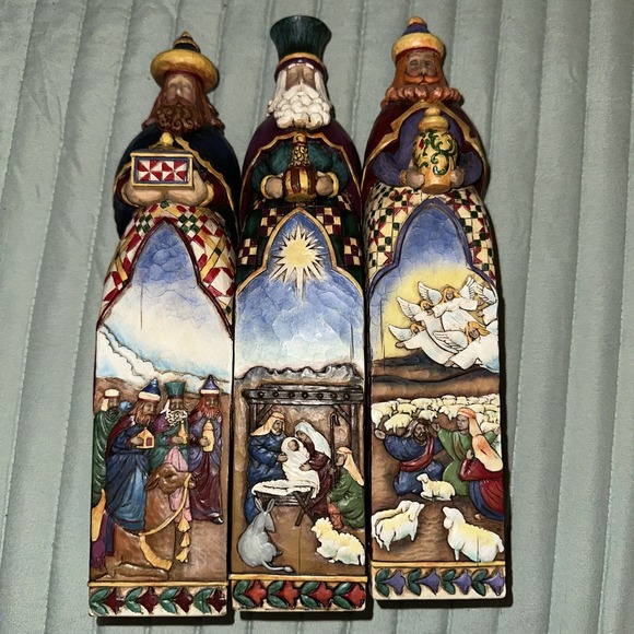Jim Shore Hallmark Exclusive 3 Wise Men Nativity A Gift of Caring‎ Hope Love 10\
